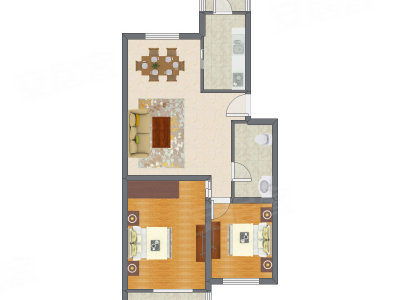 2室2厅 98.17平米户型图