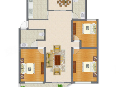 3室2厅 150.75平米