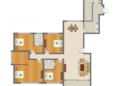 4室2厅 250.00平米户型图