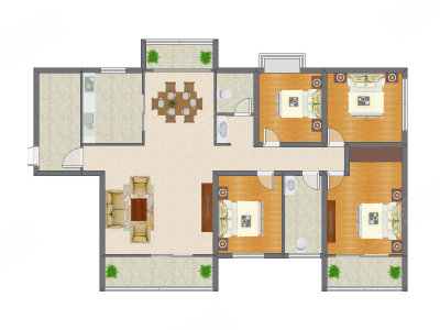 4室2厅 149.75平米