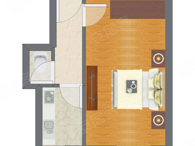 1室1厅 32.16平米