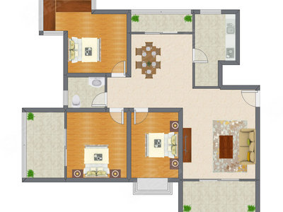 3室2厅 120.04平米
