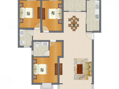 3室2厅 135.91平米