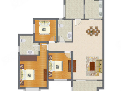 3室2厅 129.71平米