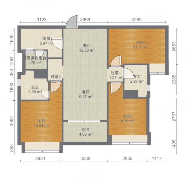 凯德双桥8号3室2厅2卫120.6㎡南北508万