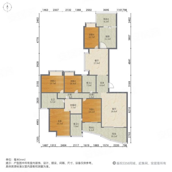 隆生广场东湖花园9区一线江景房大户型226平方