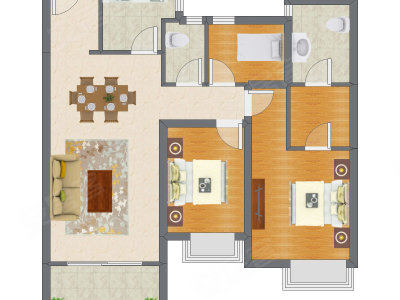 3室2厅 101.79平米户型图
