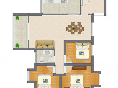 3室2厅 89.19平米