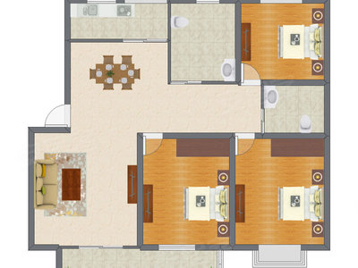 3室2厅 140.55平米