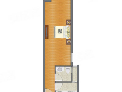 1室0厅 49.04平米户型图