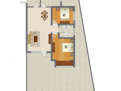 2室2厅 90.87平米