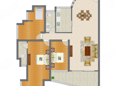 3室2厅 132.60平米