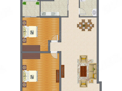 2室2厅 143.00平米
