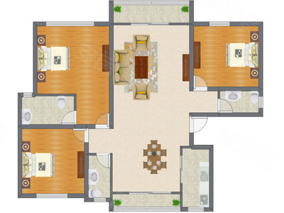 3室2厅 135.80平米