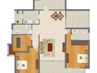 3室2厅 140.53平米