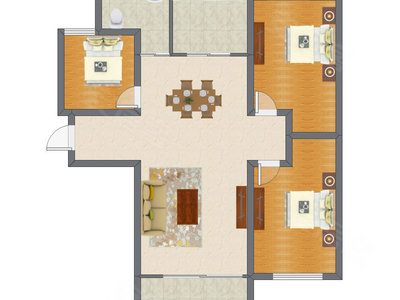 3室2厅 113.00平米户型图