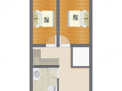 2室2厅 51.69平米户型图