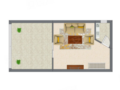 1室1厅 39.47平米户型图