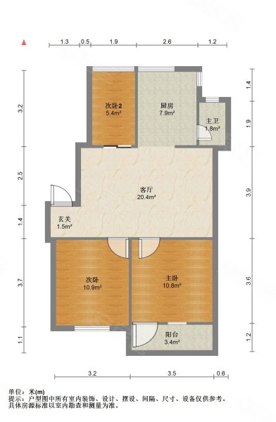 桂花园3室1厅1卫76㎡南北46万