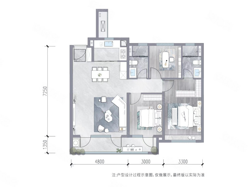 龙湖·君成序3室2厅112㎡170万二手房图片