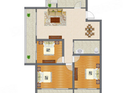 3室2厅 113.76平米