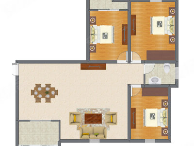 3室2厅 131.69平米