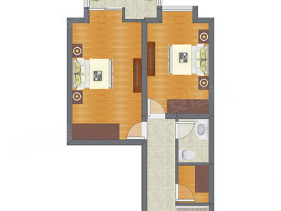 2室1厅 131.00平米户型图