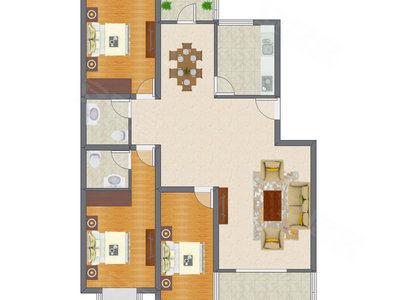 3室2厅 140.30平米