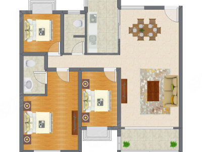 3室2厅 128.90平米