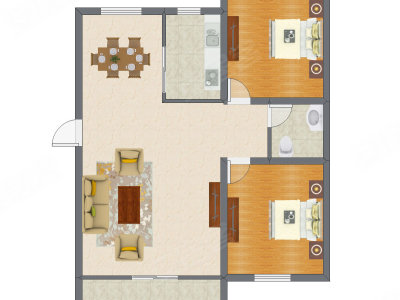 2室2厅 87.99平米