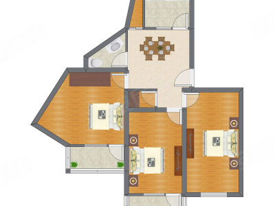 3室1厅 98.60平米