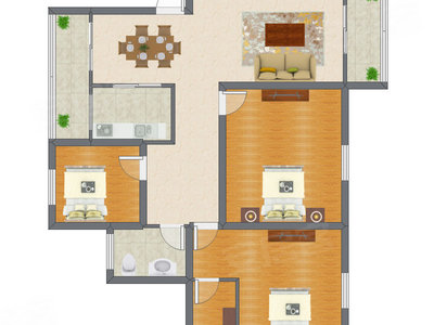 3室2厅 99.65平米
