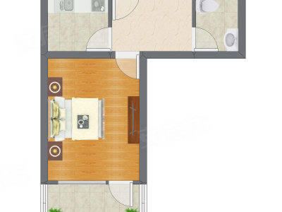 1室1厅 40.35平米户型图