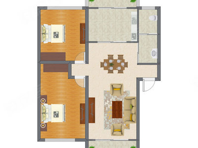 2室2厅 84.26平米