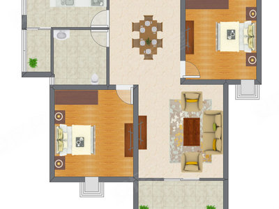 2室2厅 79.85平米