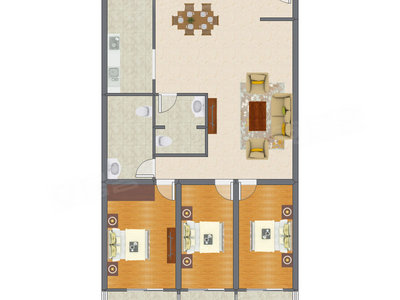 3室2厅 181.60平米