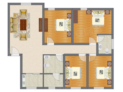 4室2厅 119.35平米