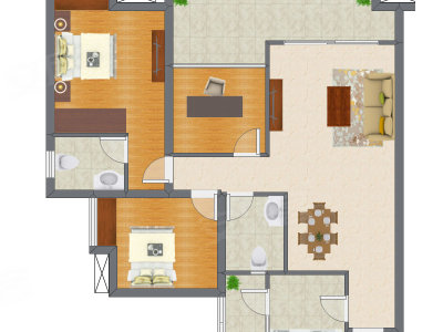 3室2厅 110.39平米