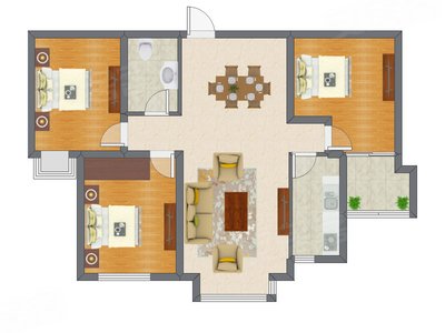 3室2厅 99.00平米
