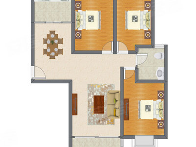 3室2厅 123.40平米