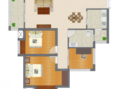 3室2厅 93.58平米