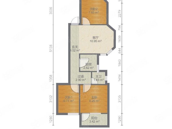 深圳南山蛇口紫竹园紫竹园 3室1厅1卫 6200.
