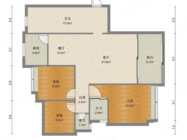 【多图】新加坡城,桥南片区租房,新加坡城 3室2厅1卫 电梯房 94平米