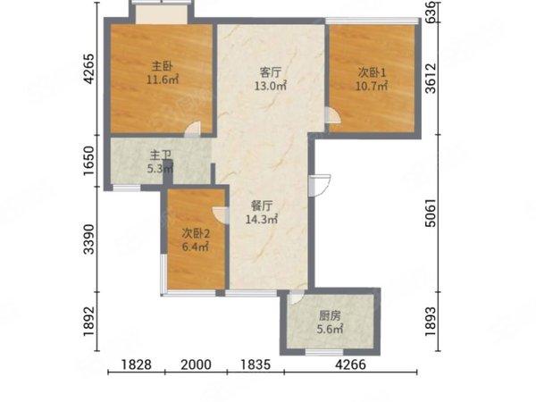山湖湾(北区) 3室2厅1卫  电梯房 精装修101平米出租房源真实图片
