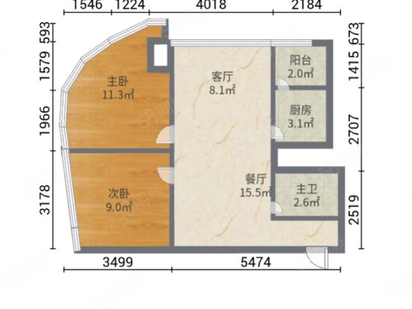 【多图】庐山花园,人民南租房,庐山花园 2室2厅1卫 电梯房 84平 精