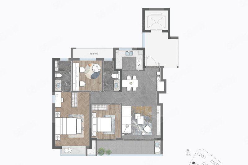 鸿鋆府3室2厅113㎡260万二手房图片