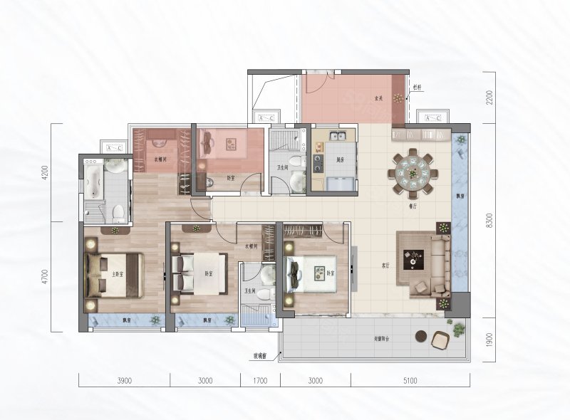 天樾水岸(新房)4室2厅174㎡348万二手房图片