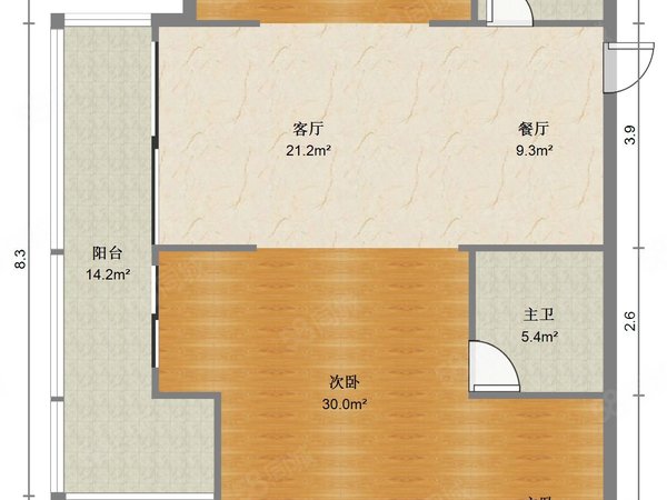 东洲租房,融创微风之城(公寓住宅) 2室1厅1卫 电梯房 60平米,富阳租房