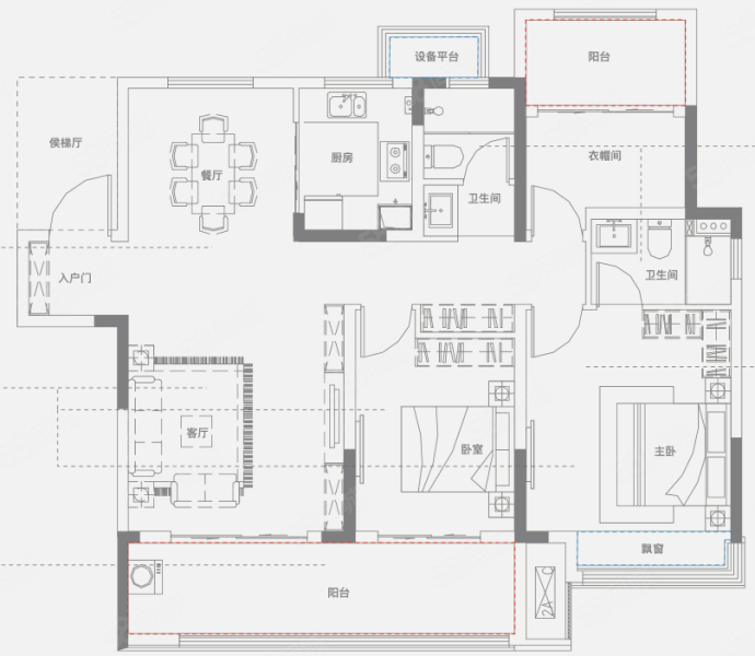 金地中联·西湖水岸3室2厅2卫121㎡南69万