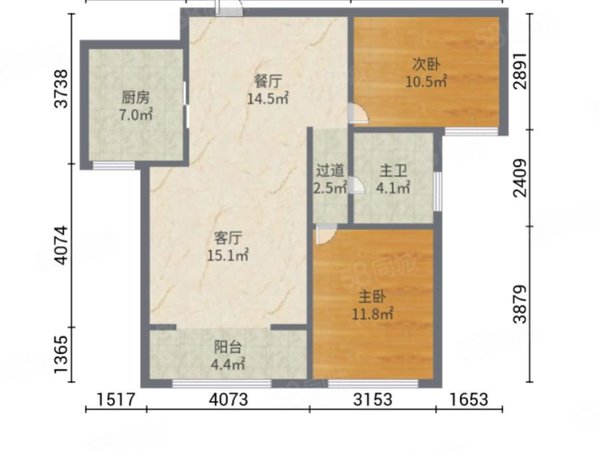 【多圖】盛世酈園,楊村街租房,盛世酈園 2室2廳0衛 2100.